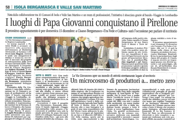 [Dicono di noi] Giornale di Merate - 3 dicembre